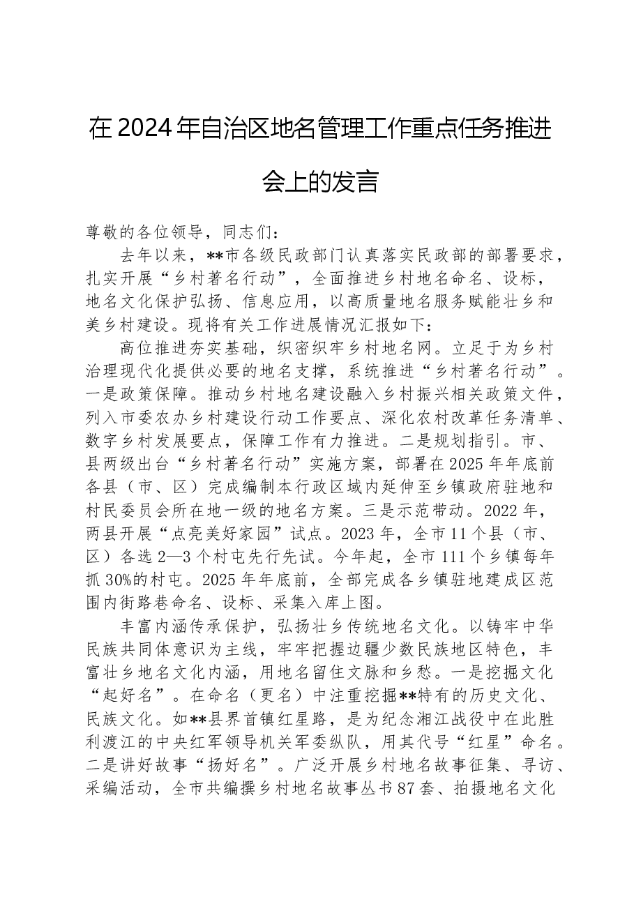在2024年自治区地名管理工作重点任务推进会上的发言.docx,第1页预览