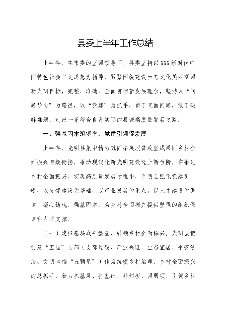 县委上半年工作总结.docx,第1页预览
