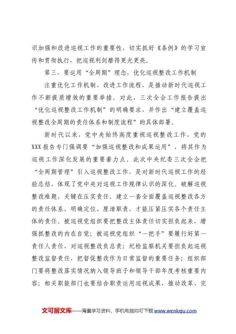 在巡察办理论学习中心组集体学习巡视条例研讨会上的交流发言.docx,第4页预览