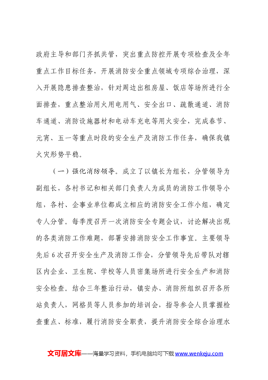 镇人民政府2024上半年消防安全形势分析报告.docx,第2页预览
