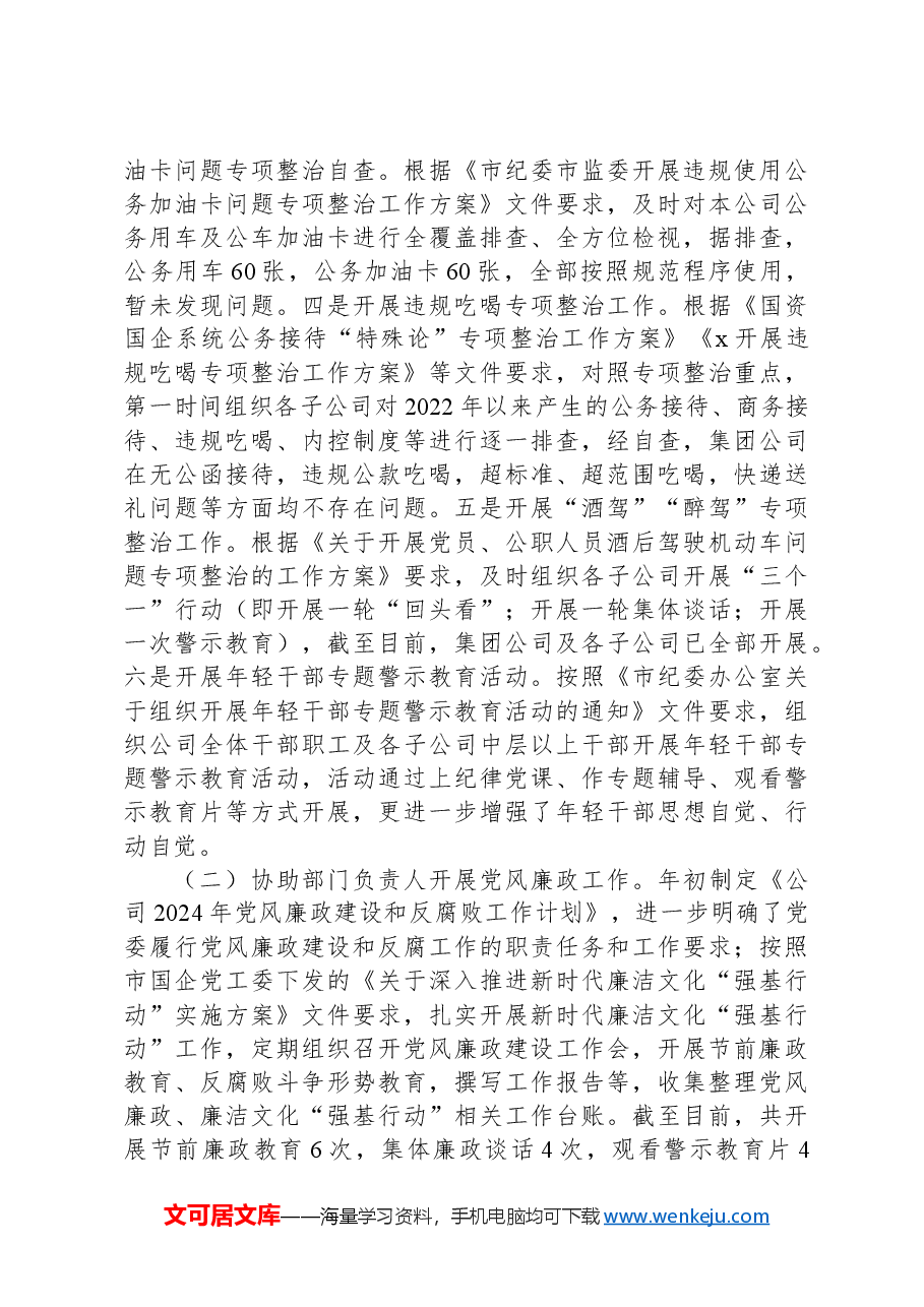公司党员干部2024年上半年个人工作总结.docx,第2页预览