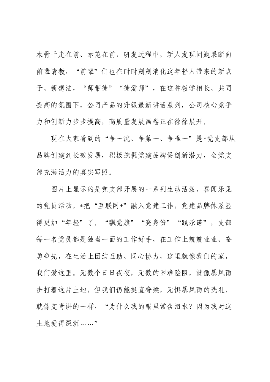 公司党建品牌创建演讲稿.docx,第3页预览