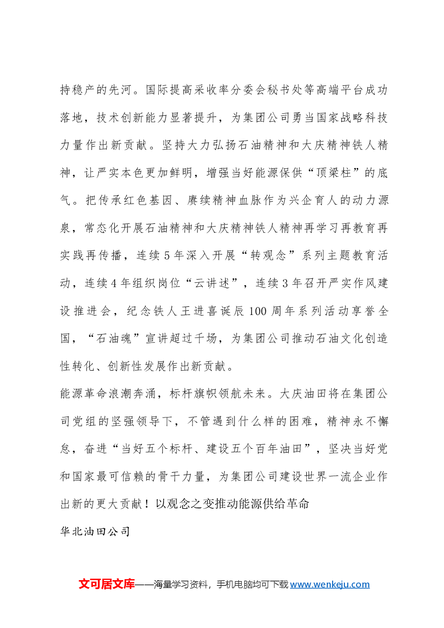（6篇）贯彻落实能源安全新战略座谈会暨第七届石油精神（大庆精神铁人精神） 论坛交流发言材料汇编.doc，第4页预览