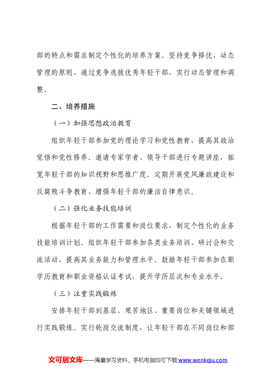 市年轻干部培养计划的实施方案.docx,第2页预览
