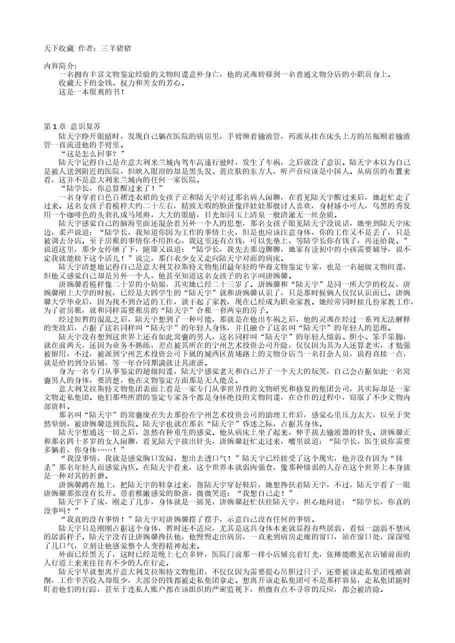 天下收藏.txt,第1页预览