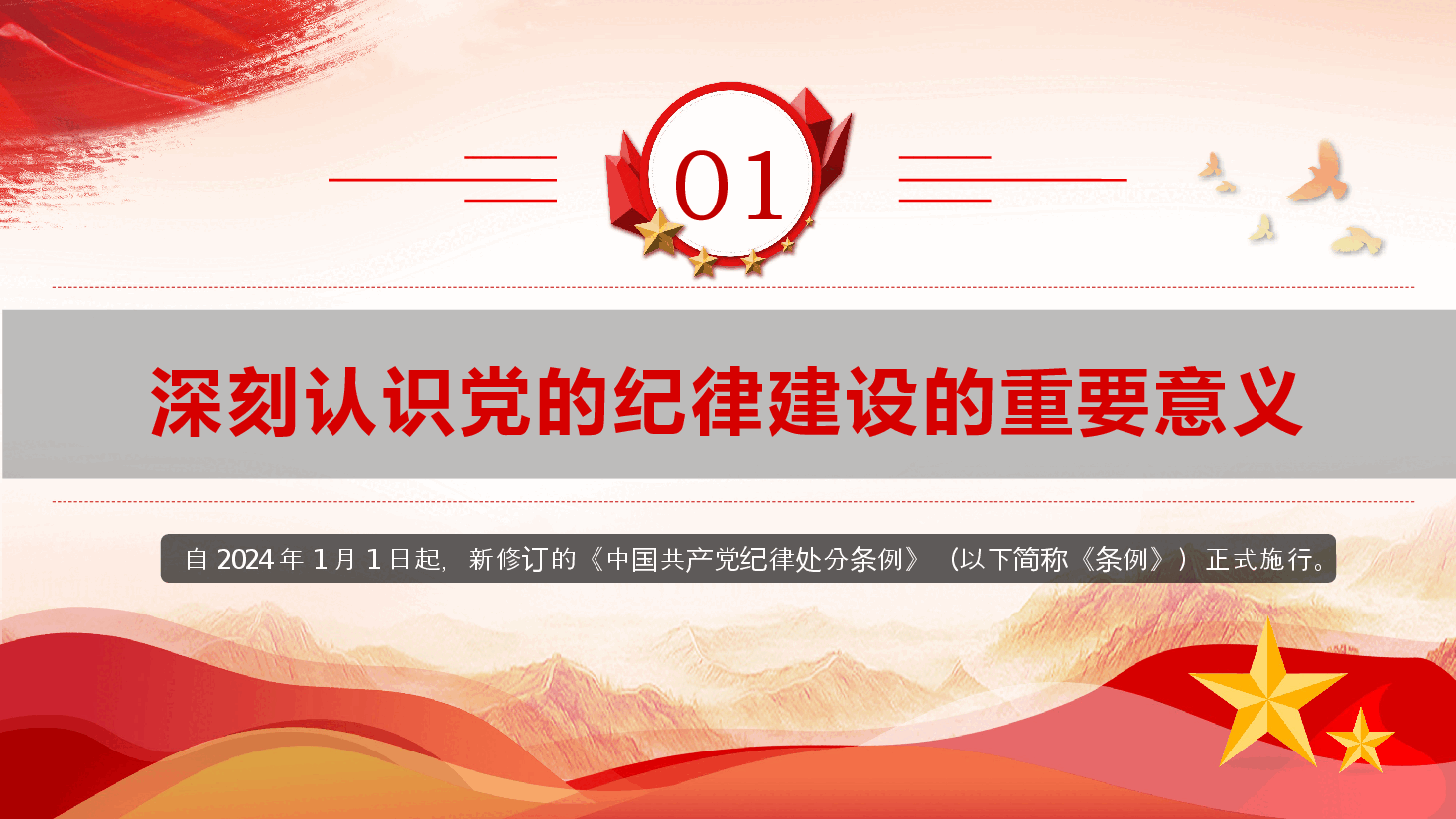 党纪学习教育党课+PPT:2024年学习贯彻纪律处分条例形成遵规守纪自律自觉.pptx,第4页预览
