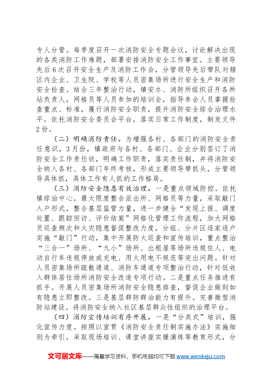 镇人民政府2024上半年消防安全形势分析报告.docx，第2页预览