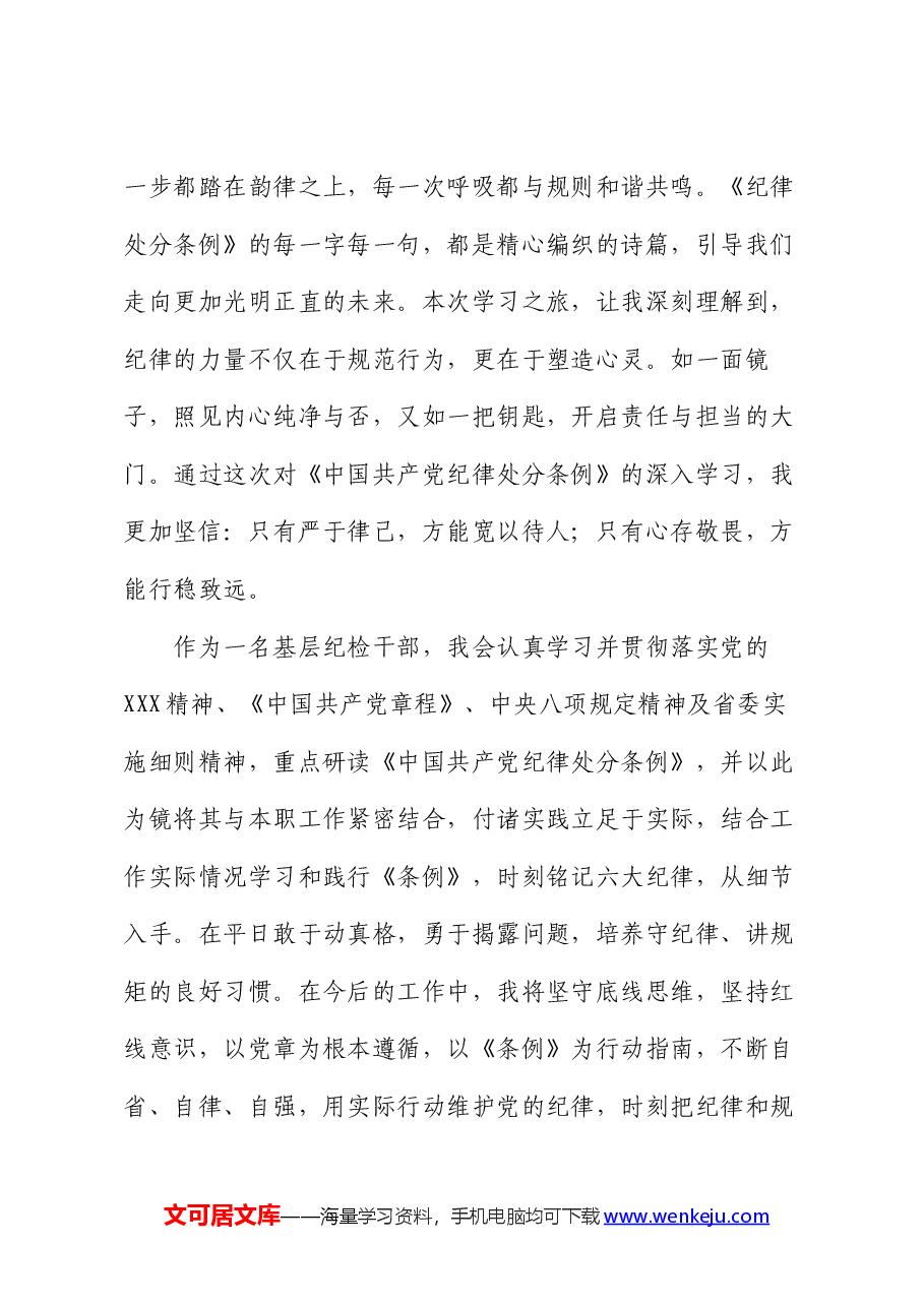 纪检干部2024年《纪律处分条例》学习心得.docx,第4页预览