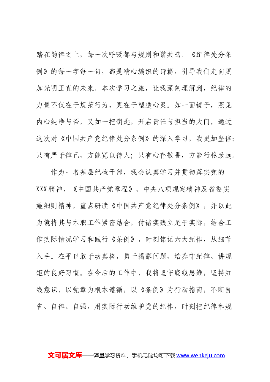 纪检干部《纪律处分条例》学习心得体会发言.docx,第4页预览