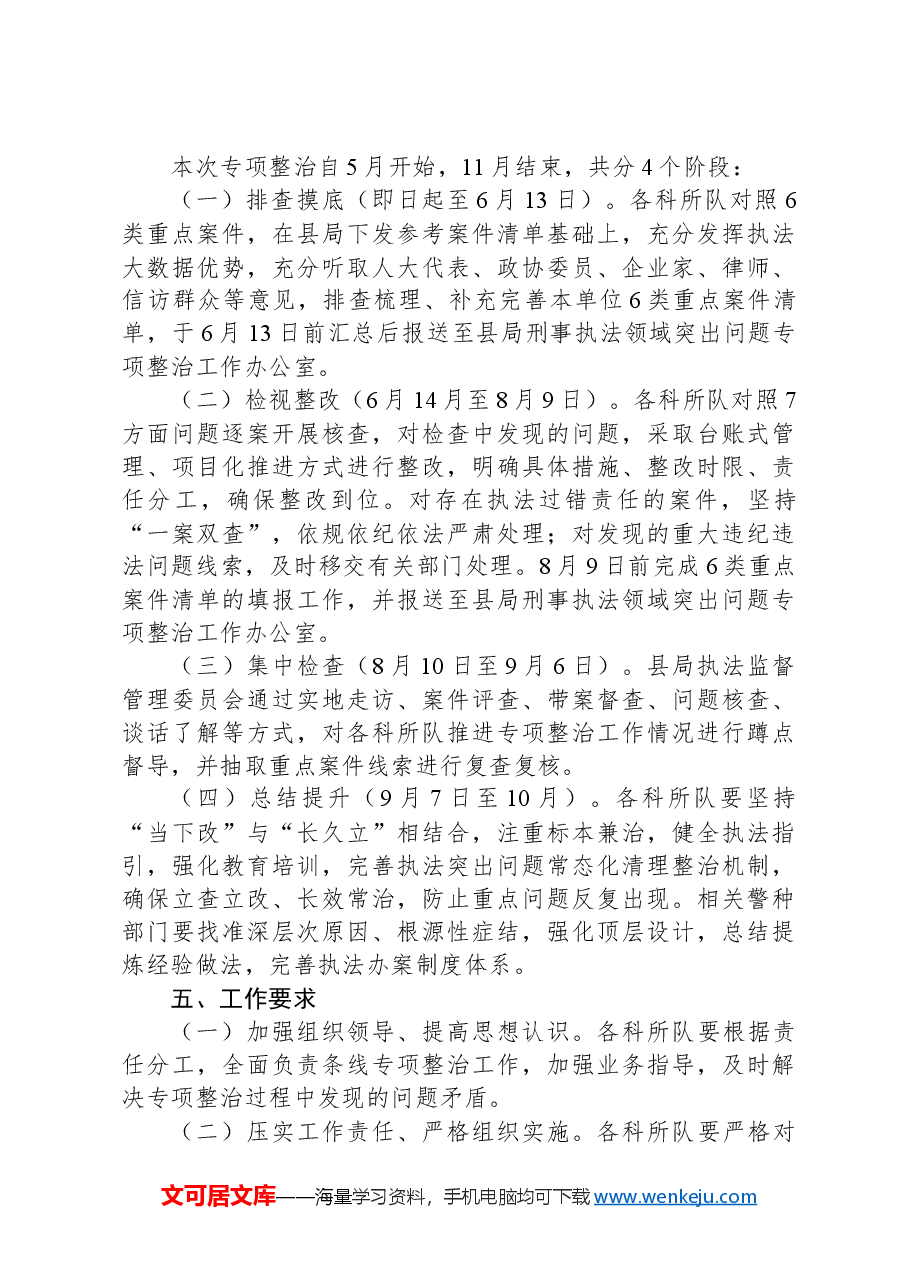 X县公安机关刑事执法领域突出问题专项整治工作方案.docx，第4页预览