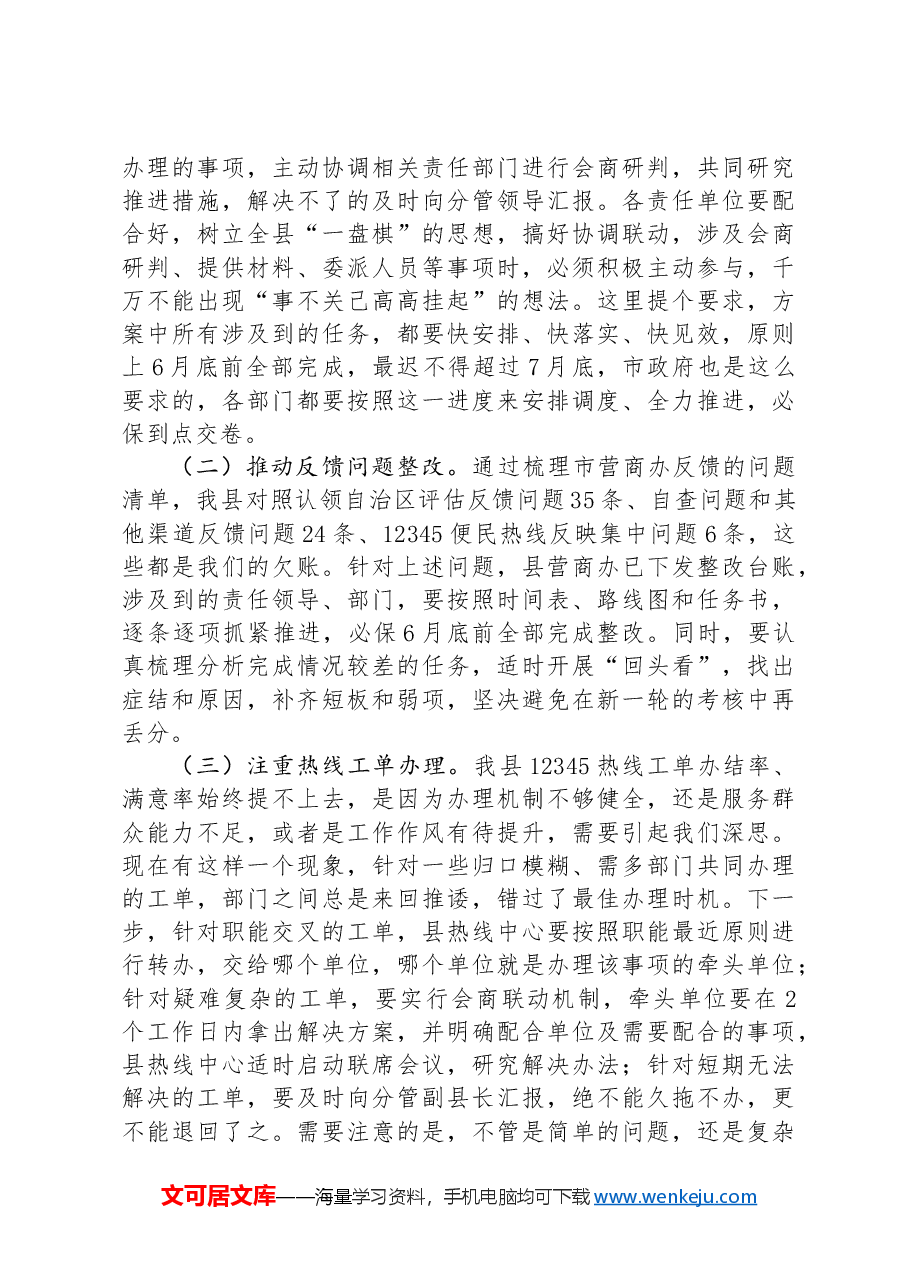 在全县2024年优化营商环境调度会上的讲话提纲.docx,第4页预览