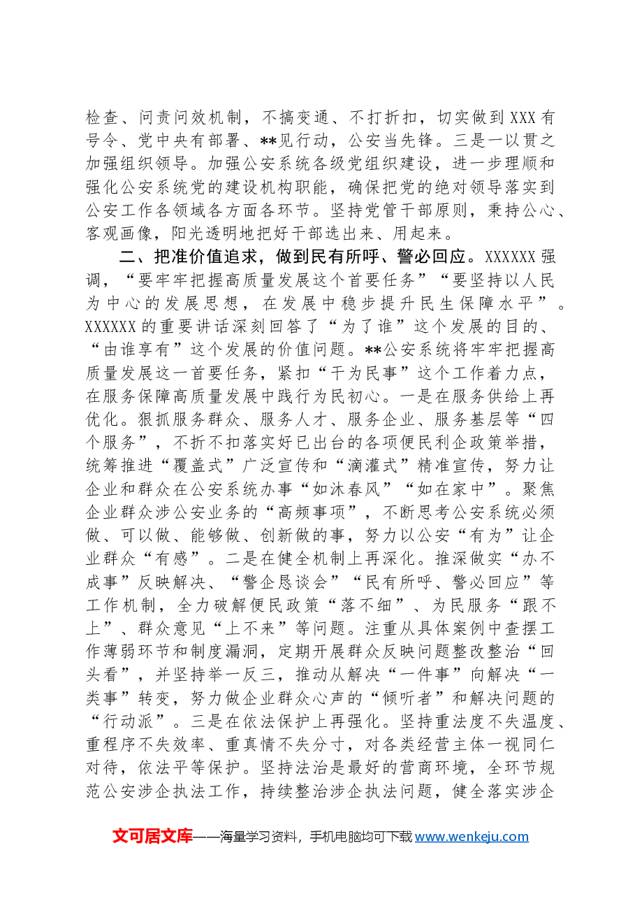 副市长、公安局长在市政府党组理论学习中心组集体学习会上的研讨交流发言.docx,第2页预览