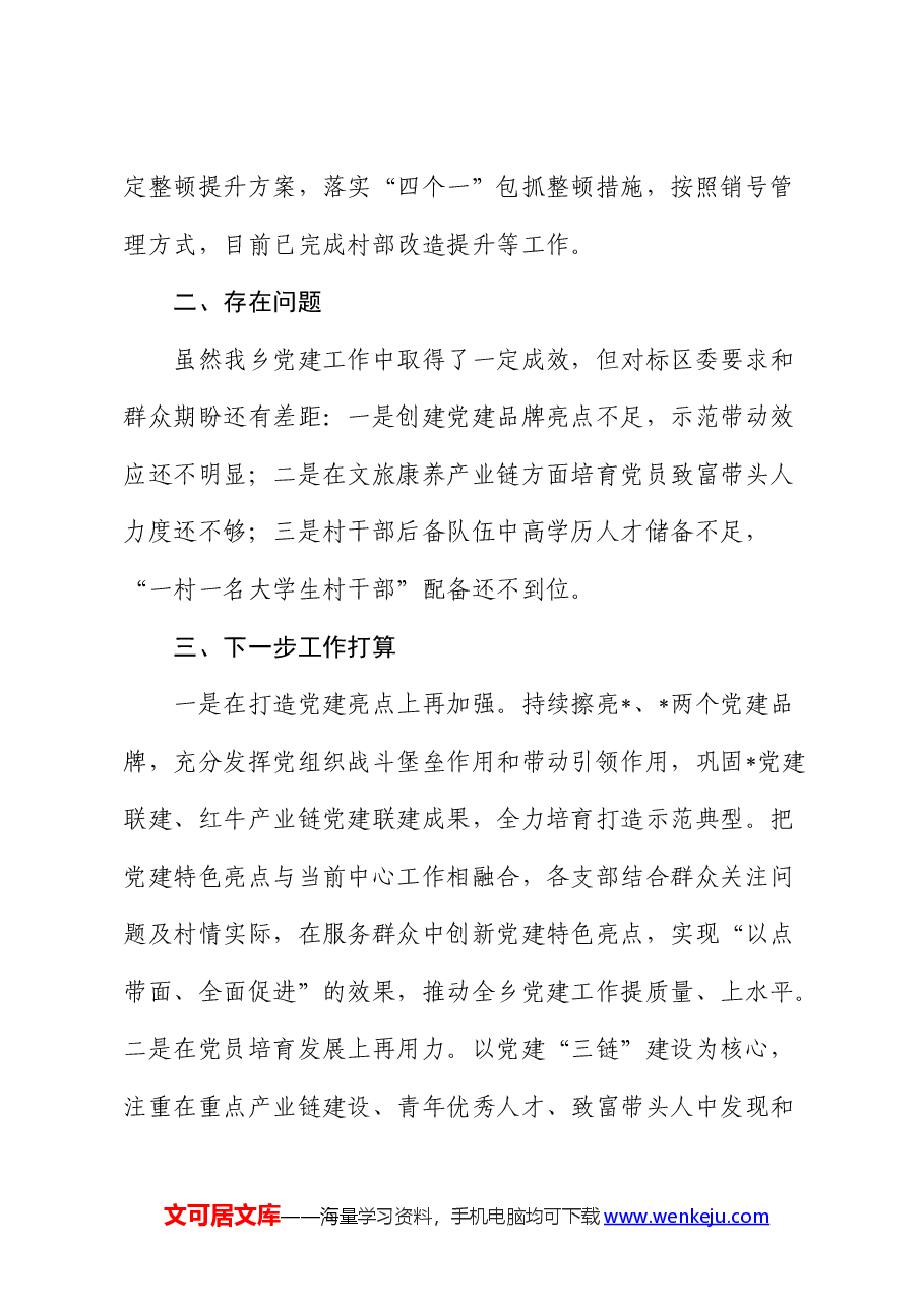乡镇2024年上半年党建工作总结汇报.docx,第4页预览