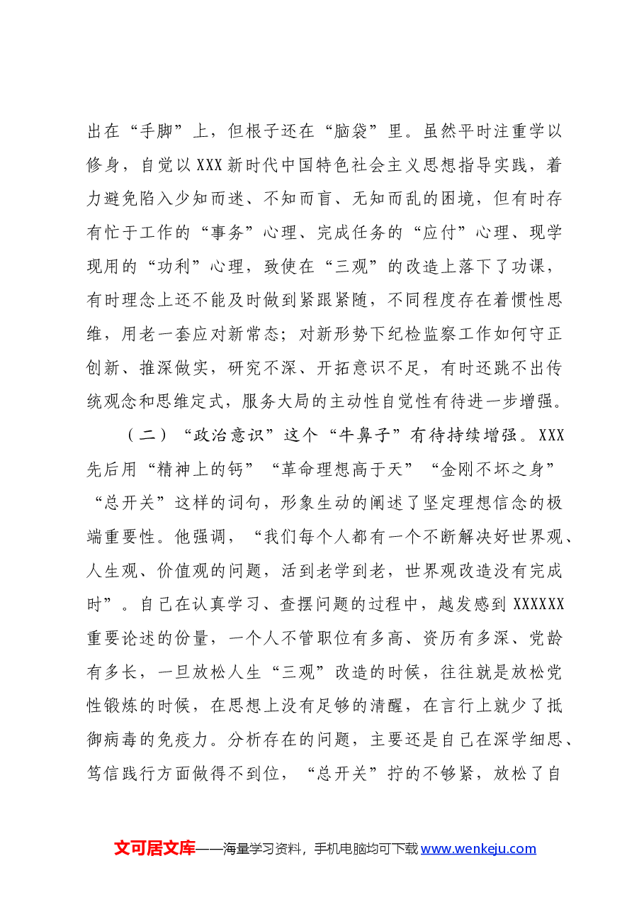 党纪对照检查民主生活会发言材料.docx,第4页预览