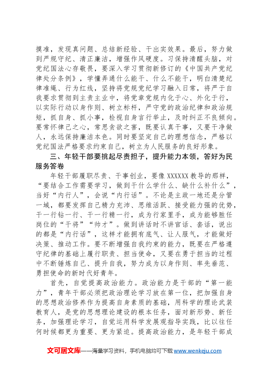 在青年干部话清廉交流会上的发言提纲.docx,第4页预览
