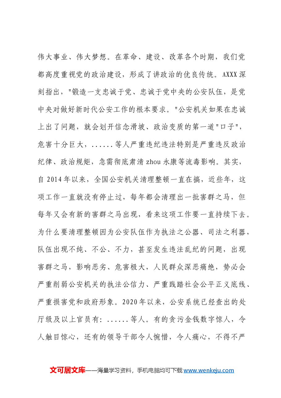 公安专题党课:全面从严治警 正风肃纪强警.docx,第2页预览