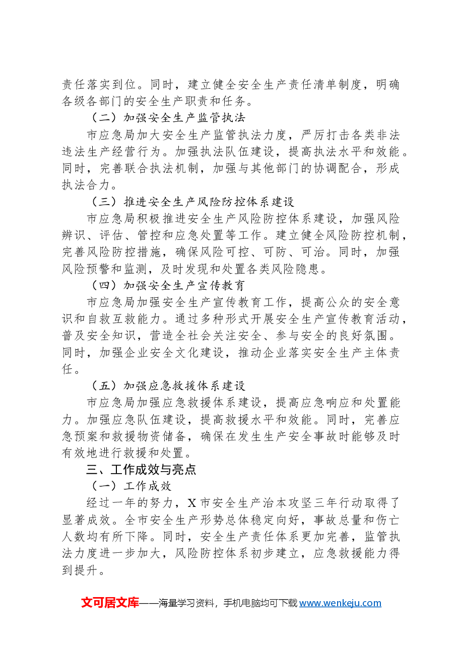 X市应急局2024年安全生产治本攻坚三年行动实施工作总结.docx,第2页预览