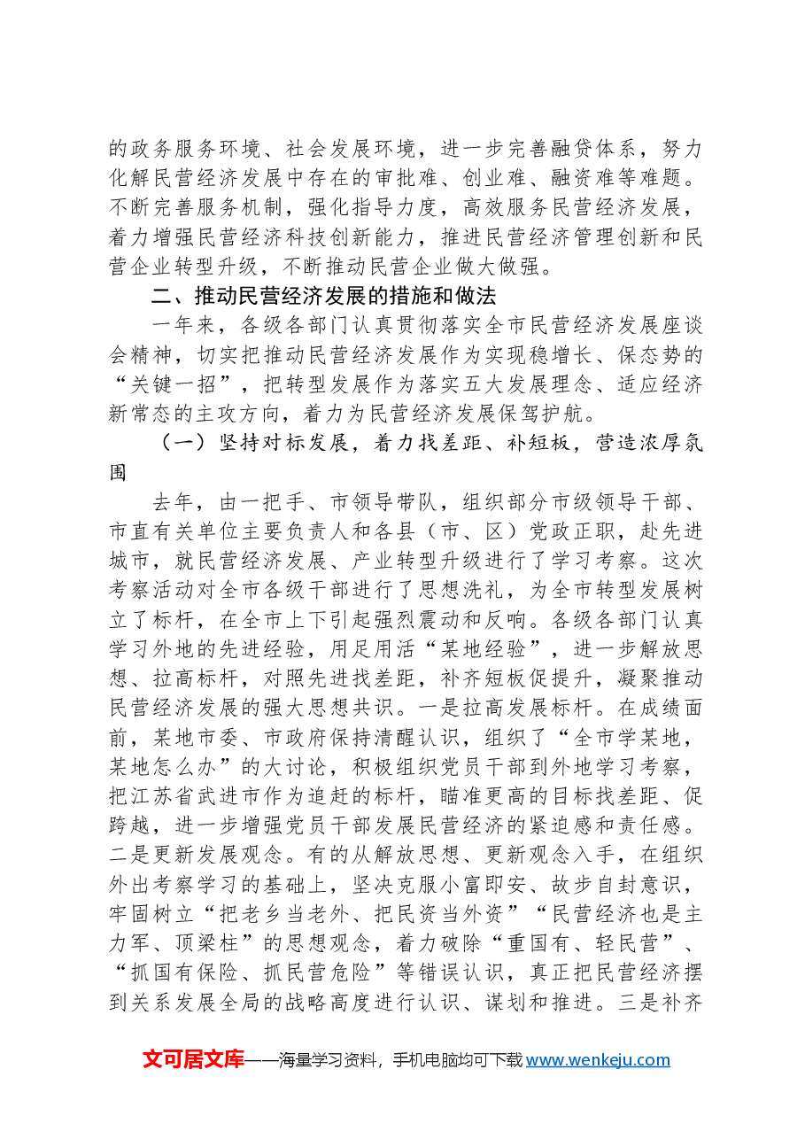 关于某市民营经济发展的调研报告.docx,第3页预览