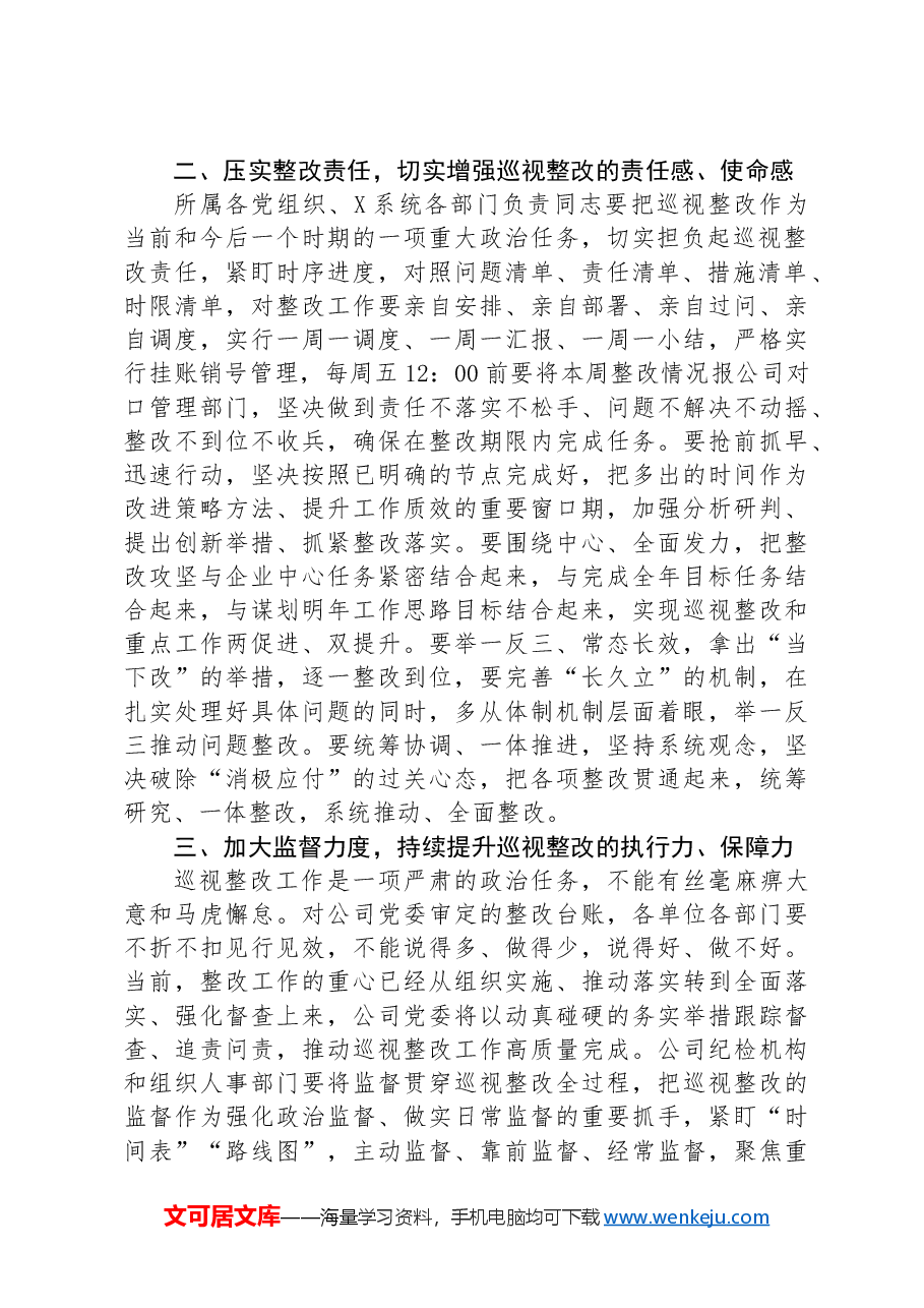 在上下联动开展巡视整改推进会上的讲话.docx,第2页预览