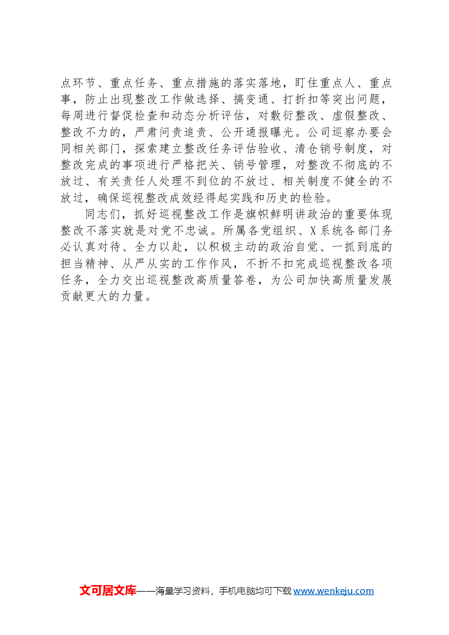 在上下联动开展巡视整改推进会上的讲话.docx,第3页预览