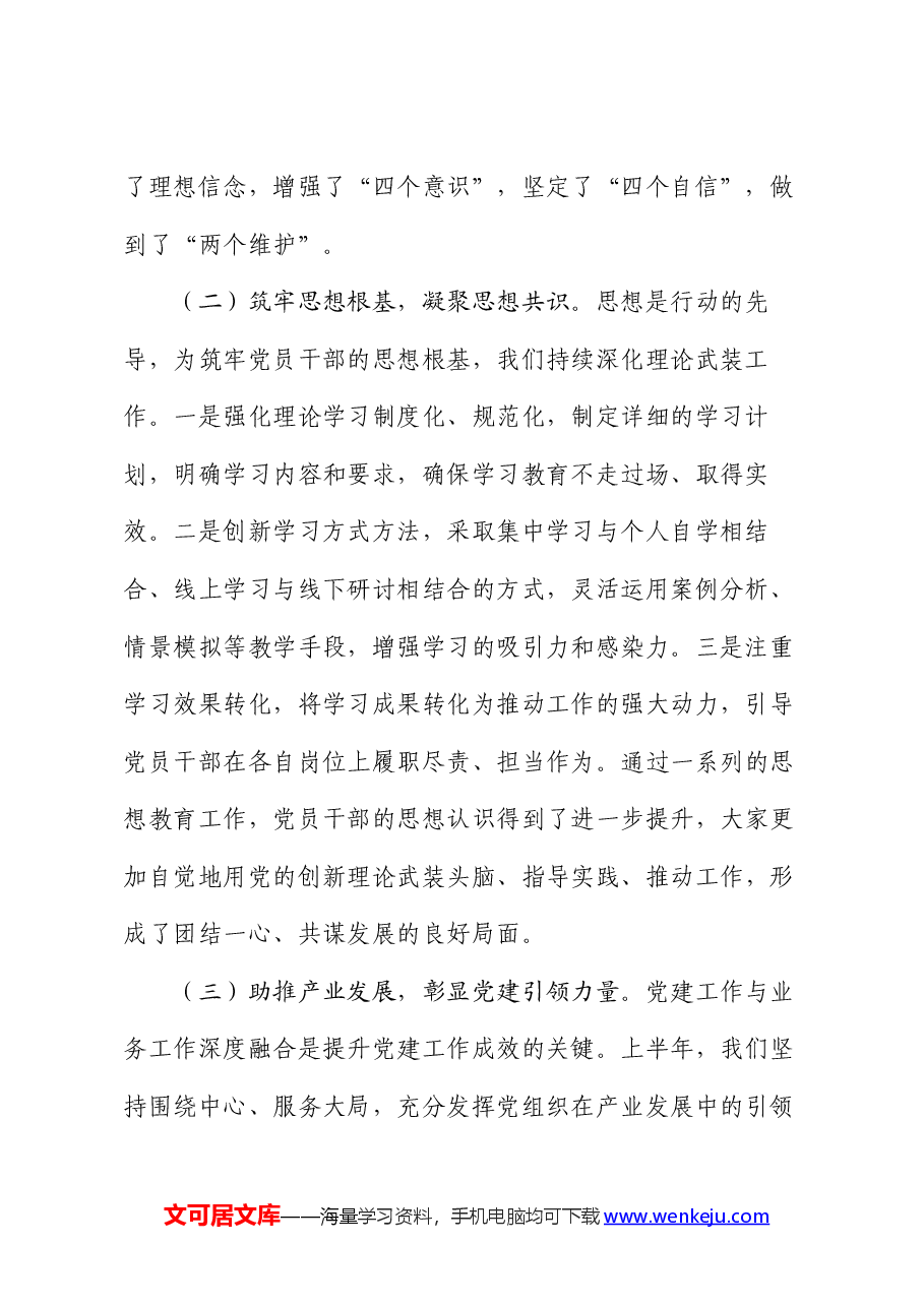 2024 年上半年推进全面从严治党工作总结.docx,第2页预览