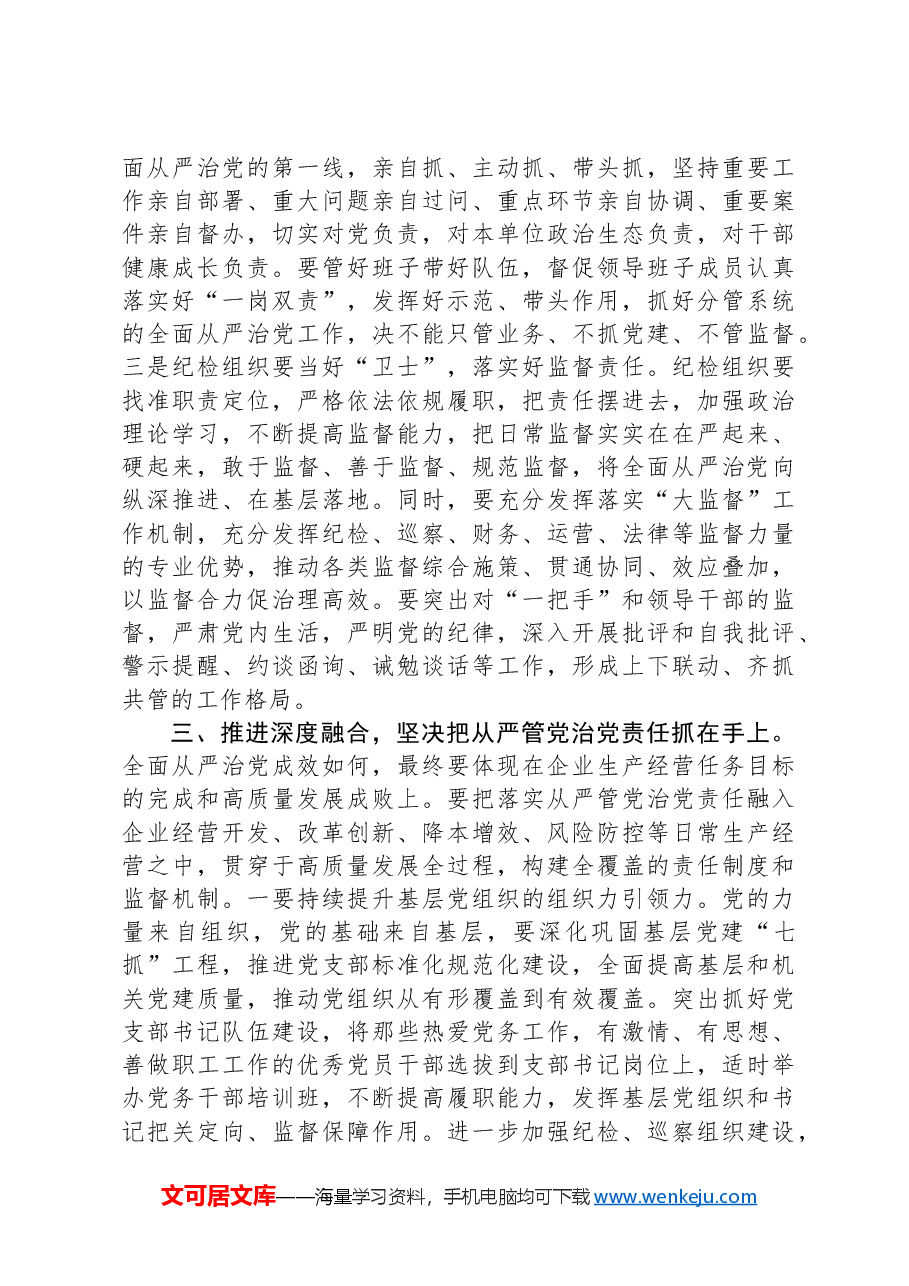 在公司党委、纪委会商会议上的讲话.docx,第3页预览