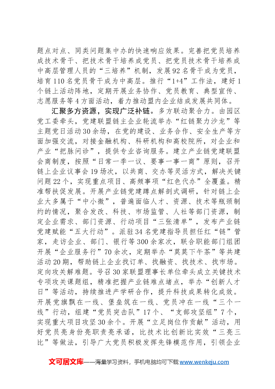 在2024年全市产业链党建片区推进会上的汇报发言.docx,第2页预览