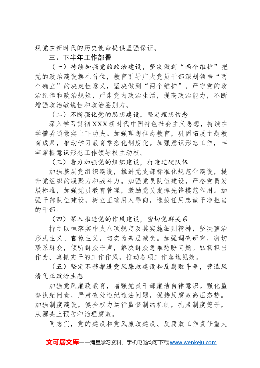 在党的建设暨党风廉政建设和反腐败半年工作会议上的讲话.docx,第3页预览