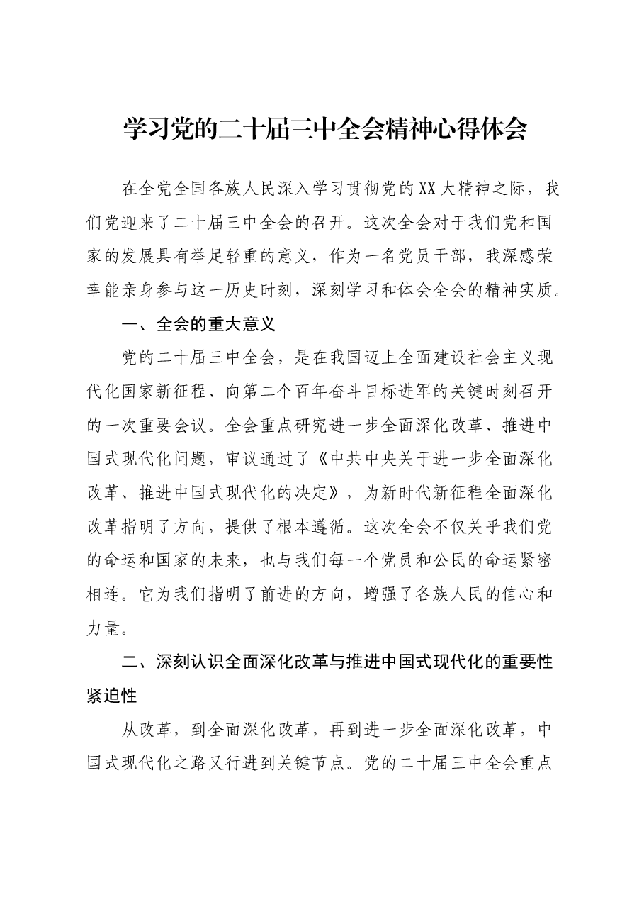 学习党的二十届三中全会精神心得体会.docx,第1页预览