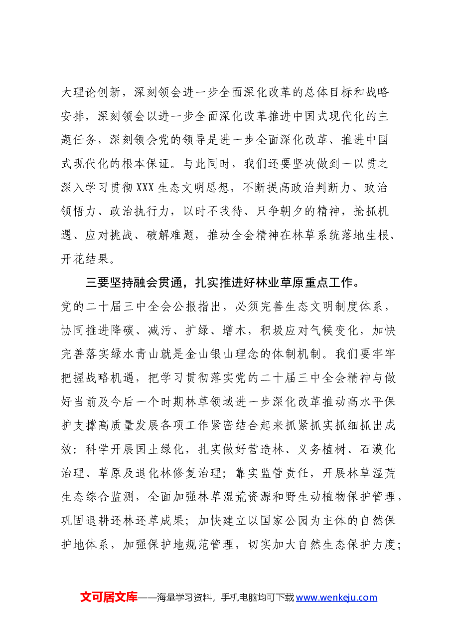 党委(党组)理论学习中心组专题学习党的二十届三中全会精神发言提纲.docx,第3页预览