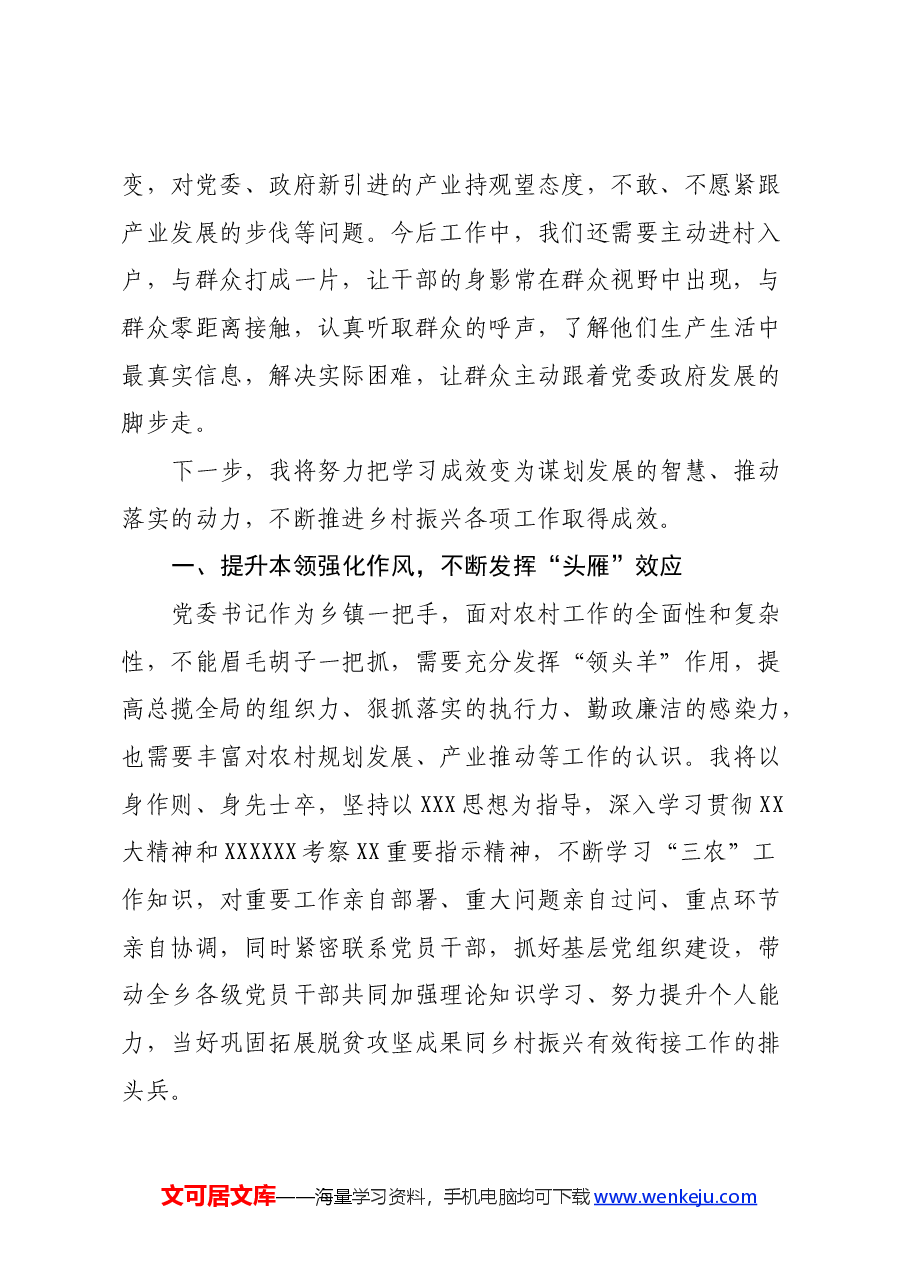 参加全国乡镇党委书记推进乡村全面振兴视频培训班心得体会及感想收获.docx,第2页预览