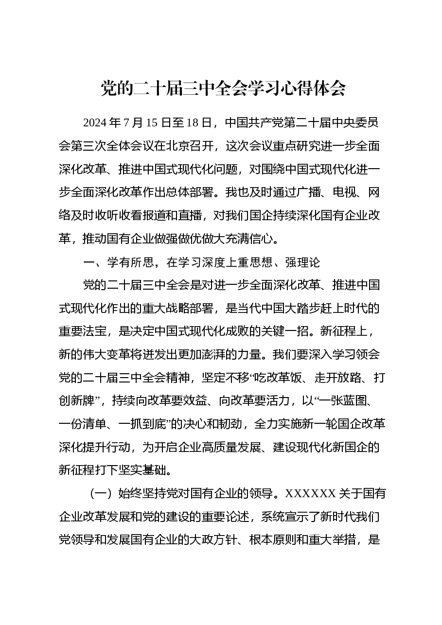 党的二十届三中全会学习心得体会(2).docx,第1页预览