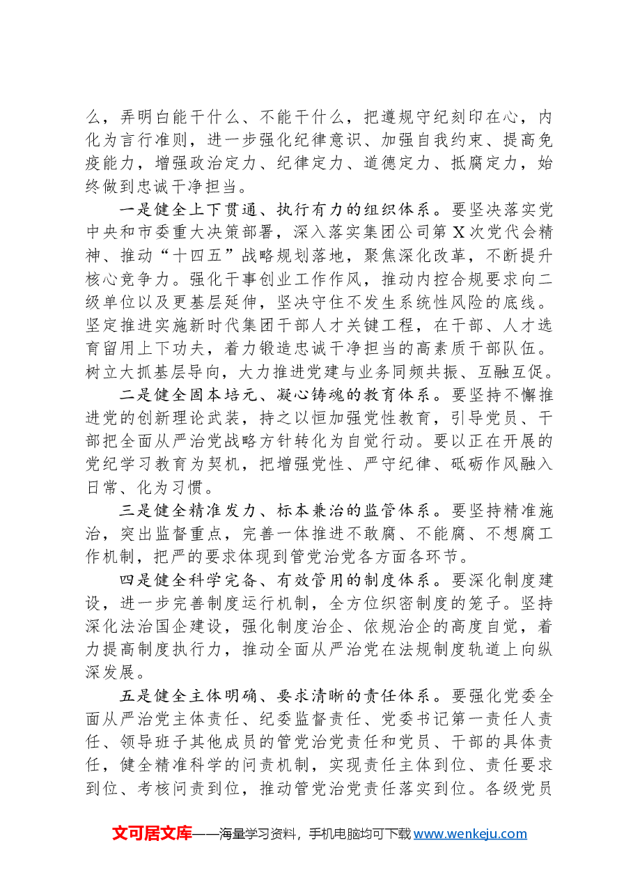 国企党委书记在党纪学习教育专题党课上的讲话.docx，第2页预览