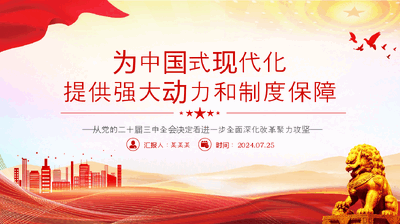 学习二十届三中全会精神PPT简洁风为中国式现代化提供强大动力和制度保障党课.pptx