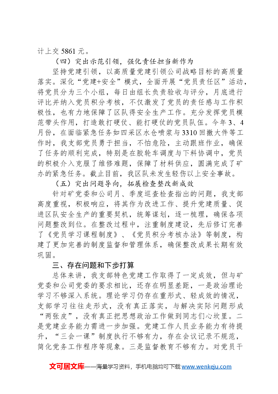 2024年上半年XXX党支部特色党建工作总结.docx，第3页预览