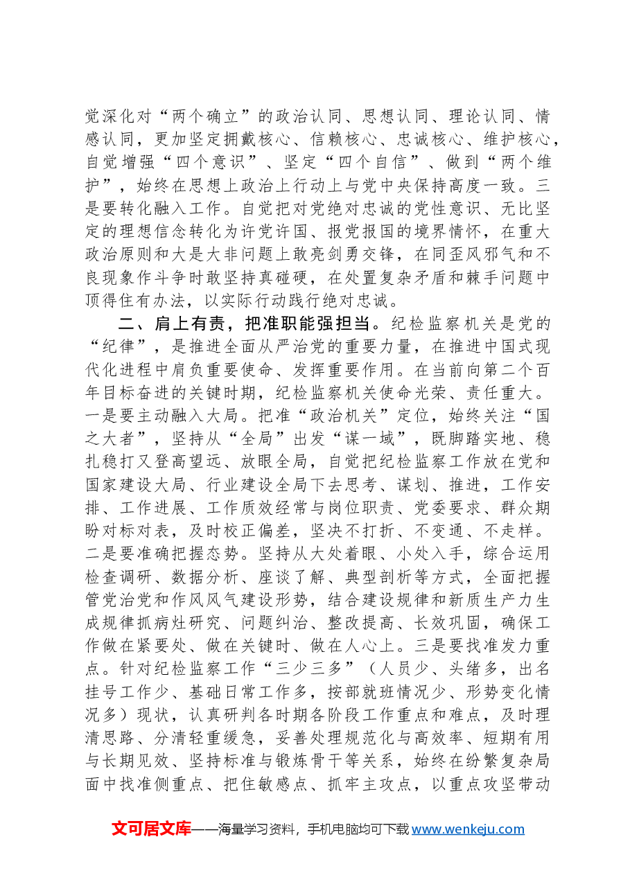 党课:努力提升纪检监察工作规范化法治化正规化水平.docx,第2页预览