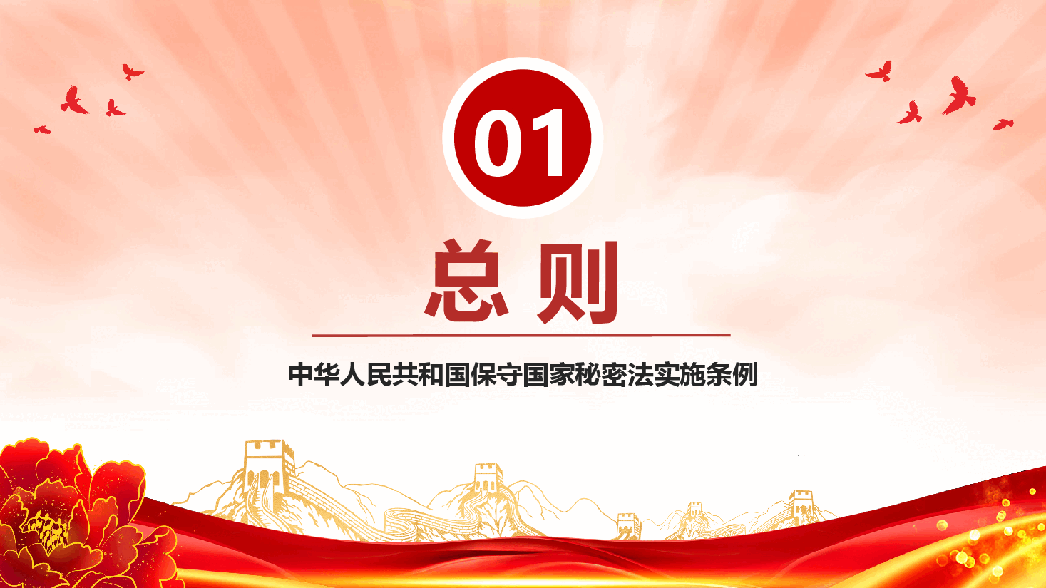 红色精美中华人民共和国保守国家秘密法实施条例PPT课件下载.pptx,第3页预览