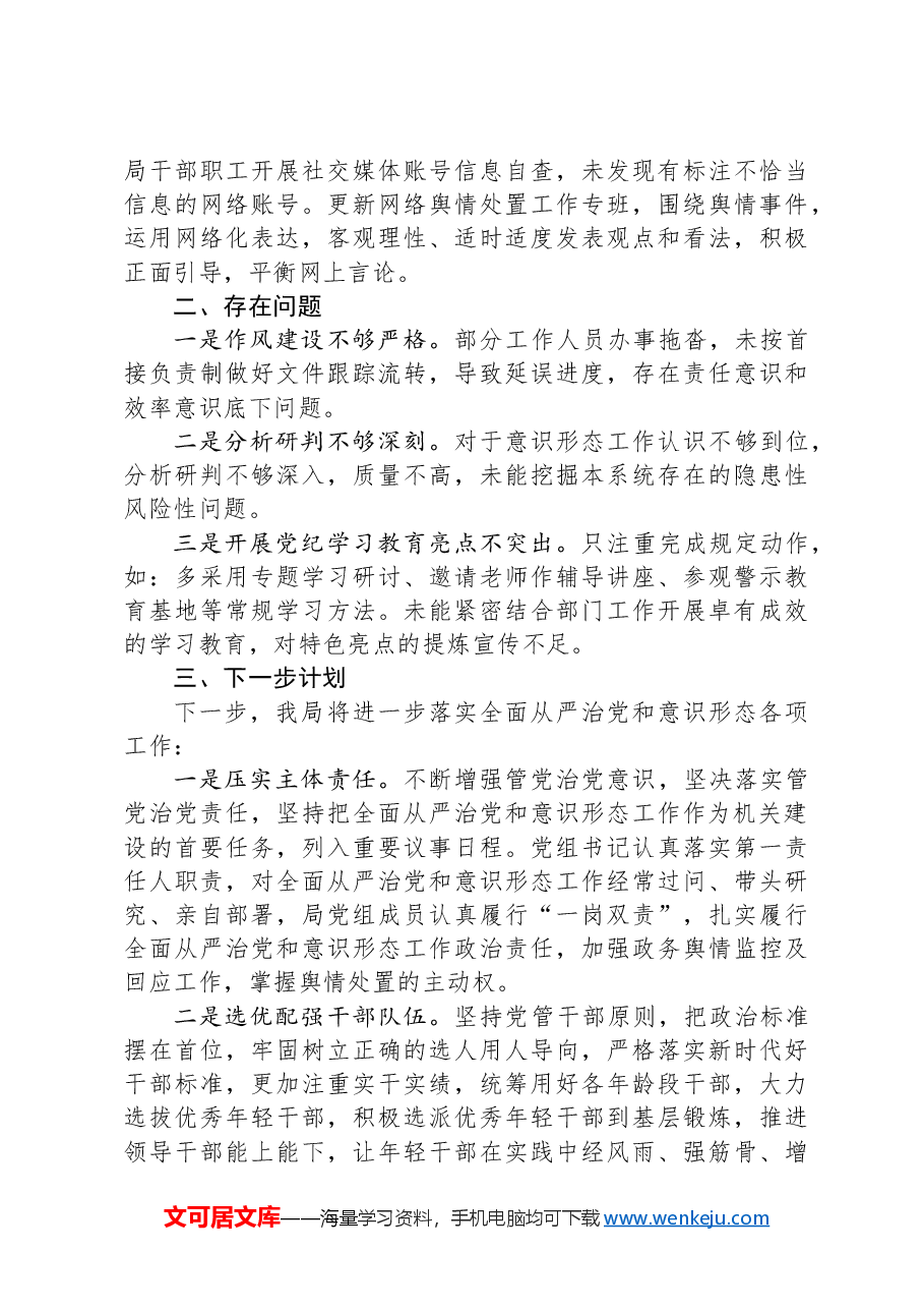 关于2024年全面从严治党和意识形态工作情况的报告.docx,第3页预览
