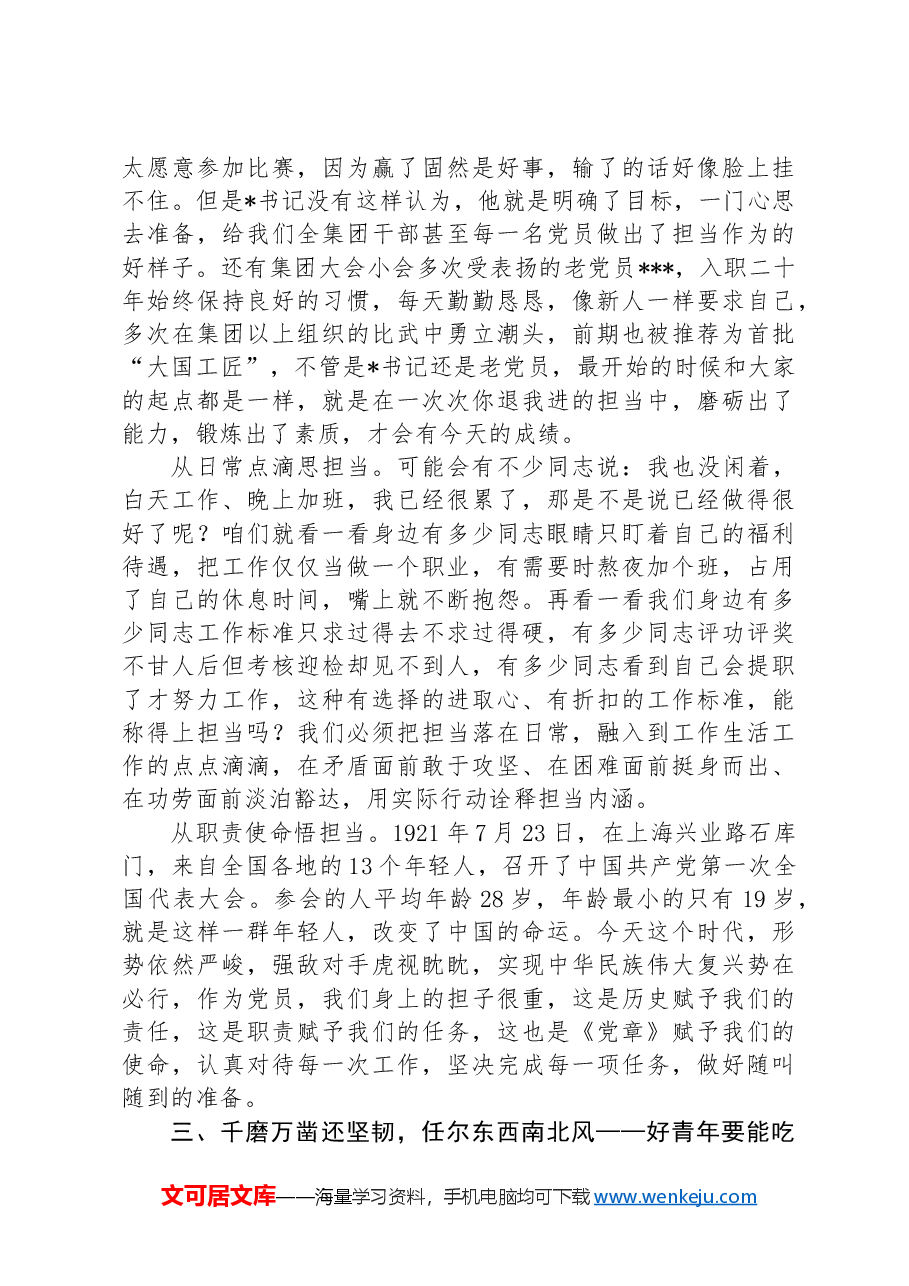 专题党课:立志做有理想、敢担当、能吃苦、肯奋斗的好青年.docx,第3页预览