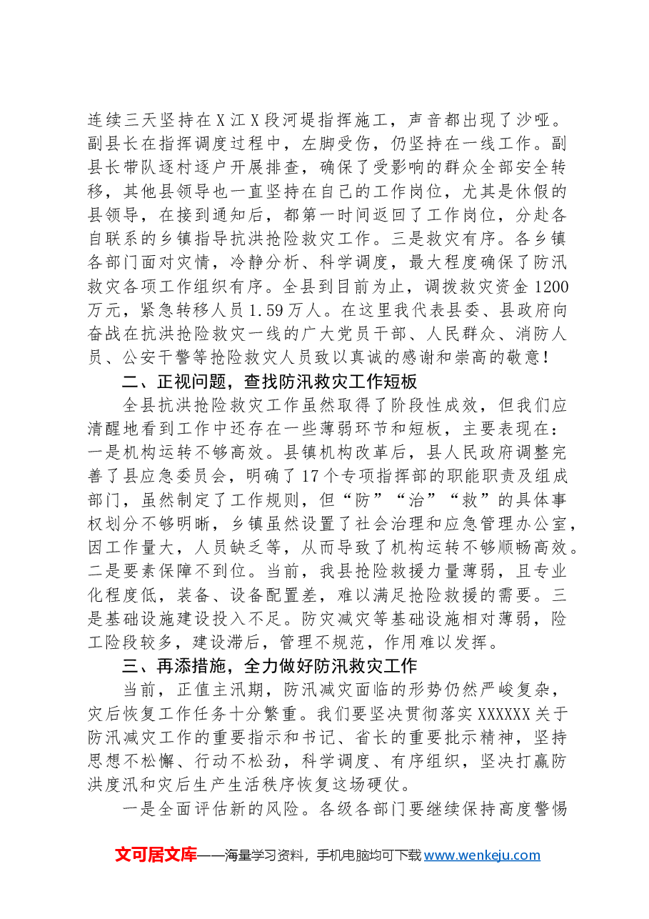 在抗洪抢险救灾务虚会议上的讲话.docx,第2页预览