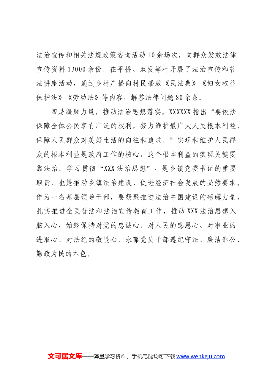 乡党委书记学习贯彻法治思想研讨发言.docx,第3页预览