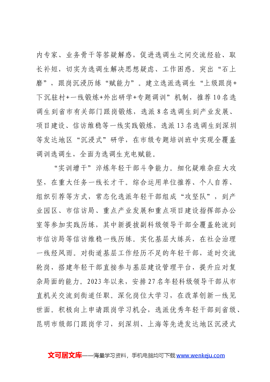 在2024年全市年轻干部培养使用座谈交流会上的发言.docx,第3页预览