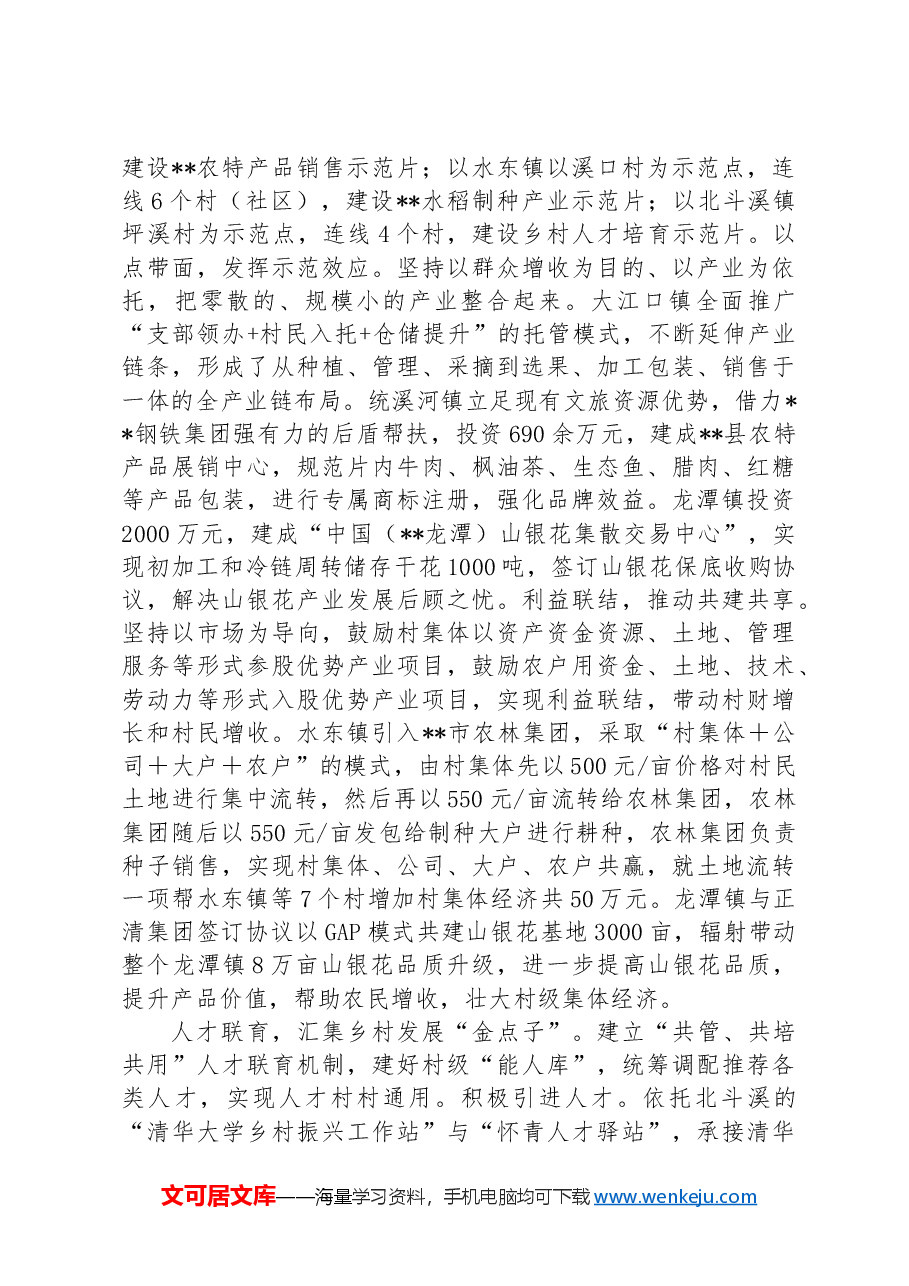 在2024年全市乡村振兴工作专题推进会上的汇报发言.docx,第2页预览