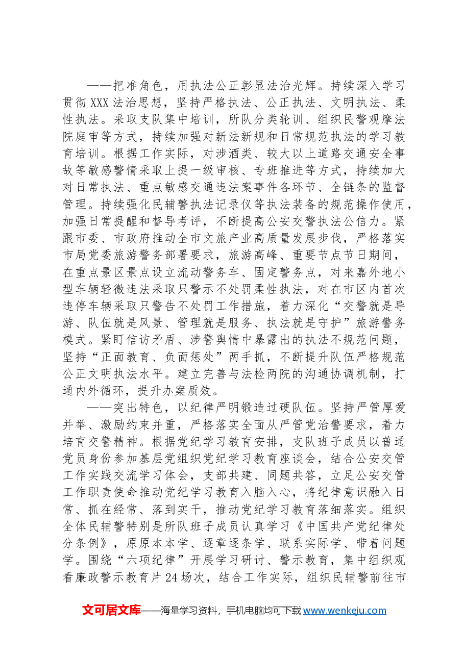 交管部门党纪学习教育工作汇报.docx,第3页预览