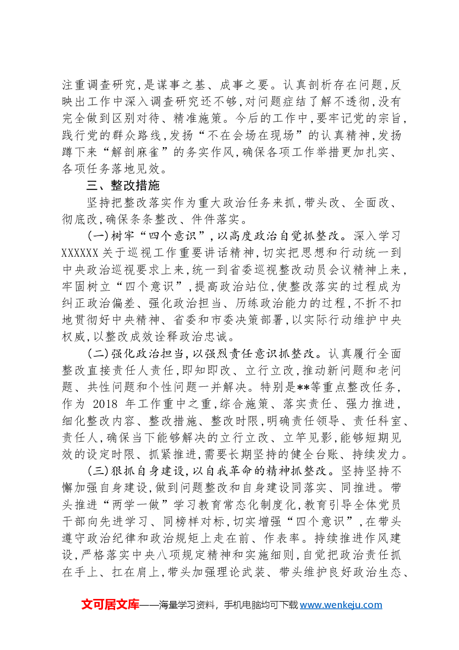 党组书记巡视整改专题民主生活会对照检查.docx,第3页预览