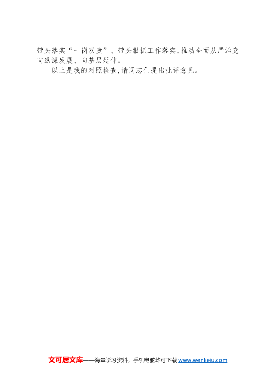 党组书记巡视整改专题民主生活会对照检查.docx,第4页预览