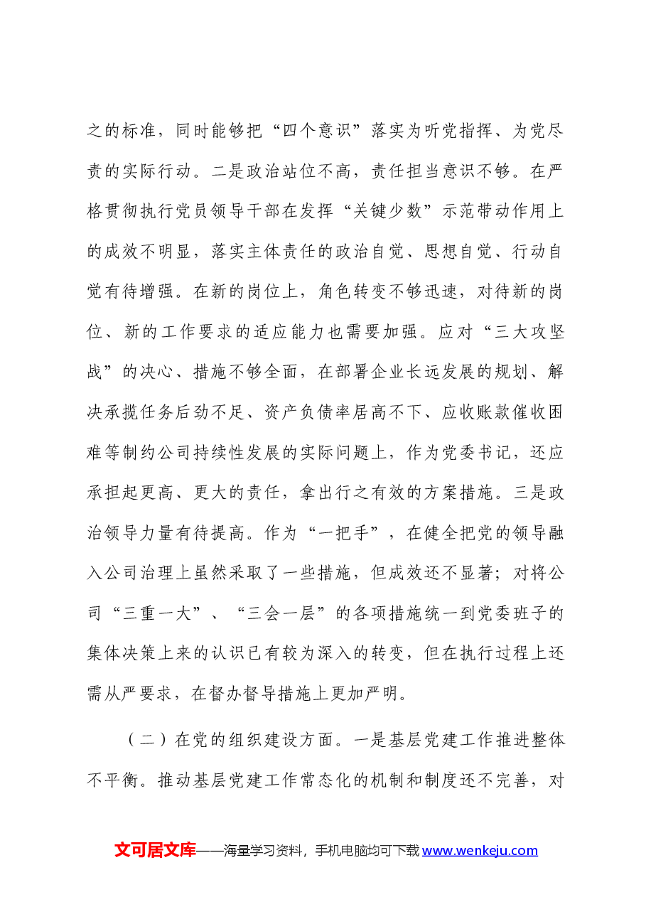 (10篇)国企巡察整改“回头看”专题民主生活会个人对照检查.docx,第2页预览
