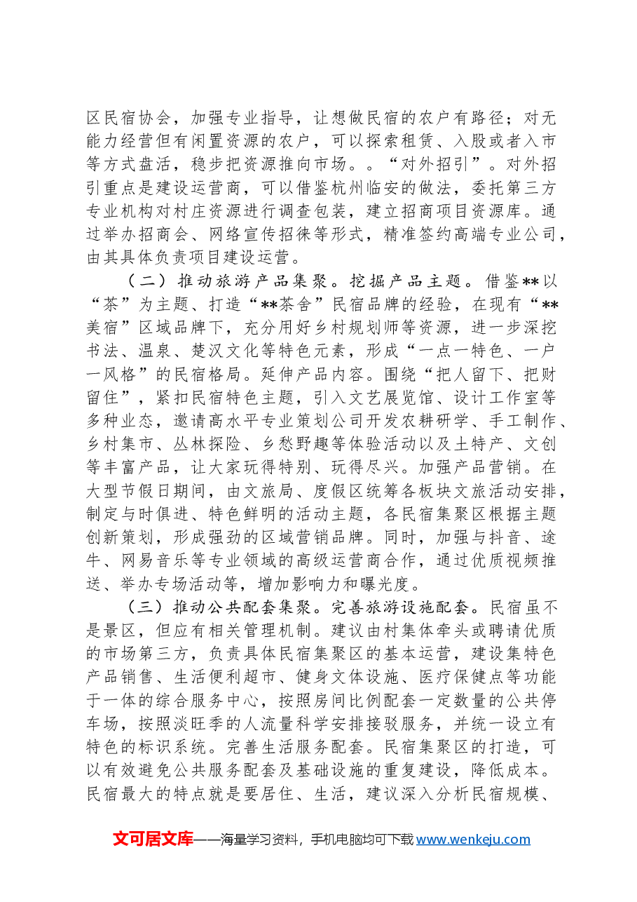 在全区乡村旅游民宿集聚区建设专题推进会上的讲话.docx,第4页预览