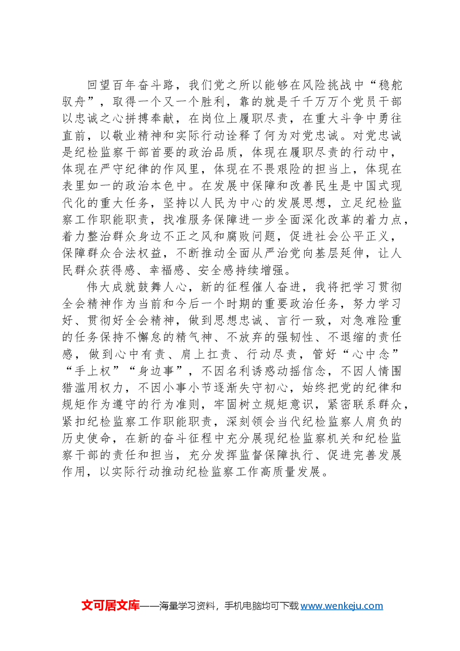 某市级纪检监察机关干部学习二十届三中全会精神学习交流发言.docx，第3页预览
