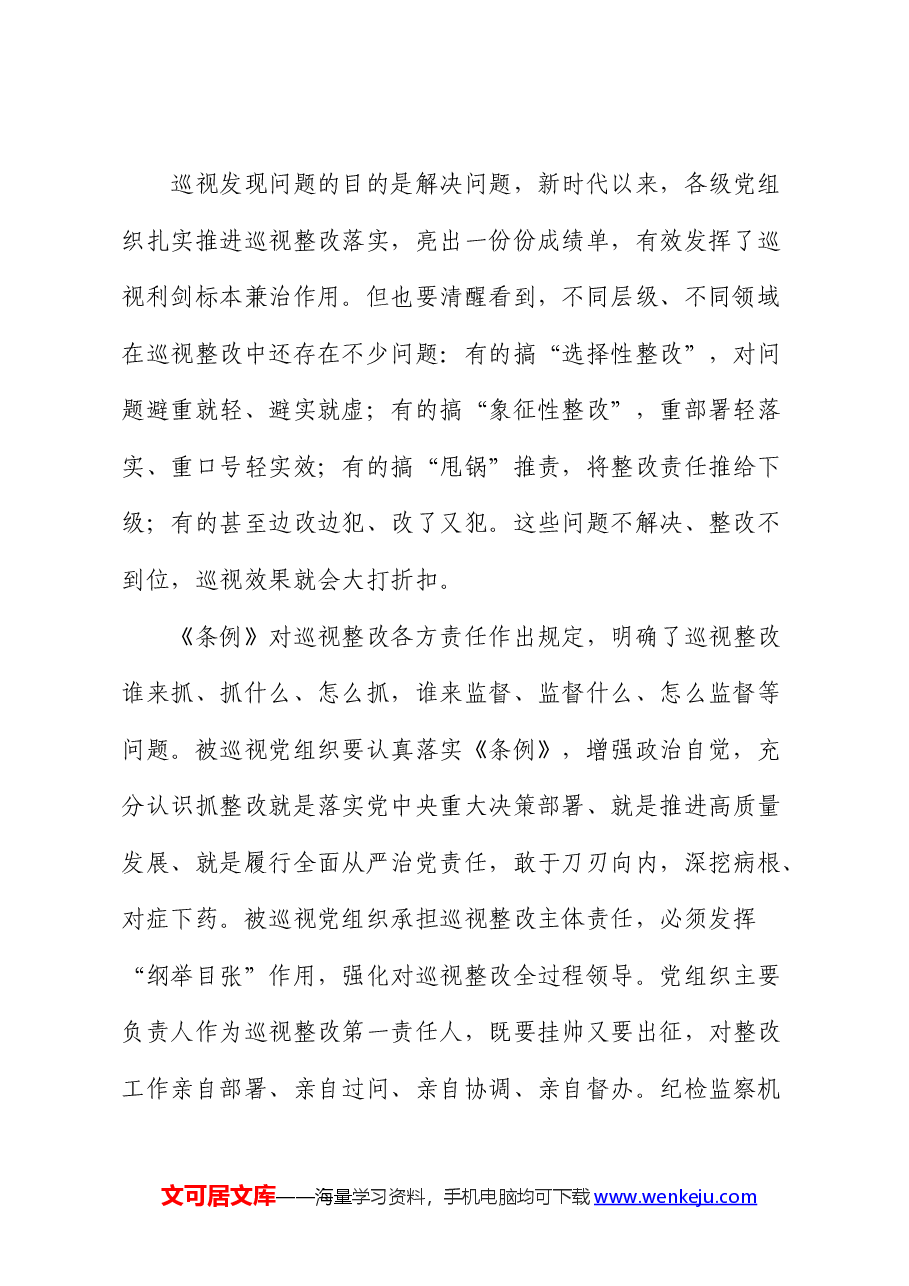 研讨发言:巡视整改要件件有着落事事有回音.docx,第2页预览